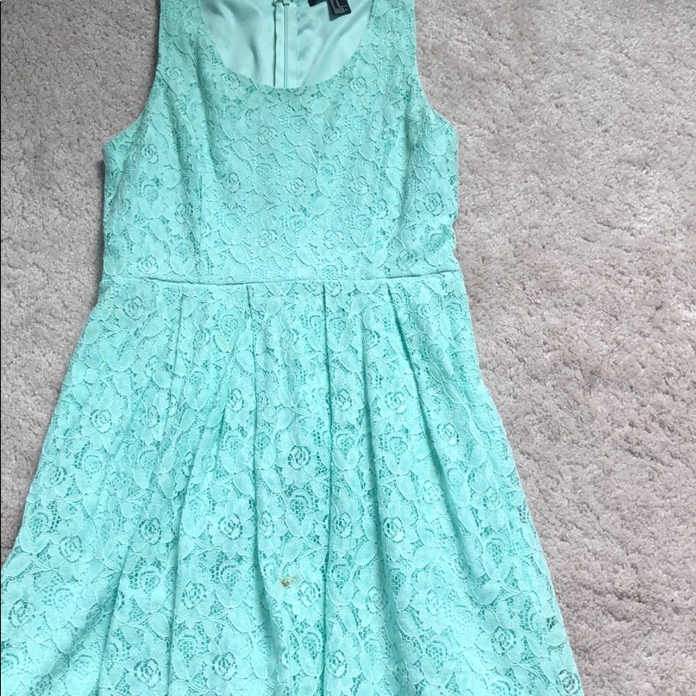 Aqua blue lace dress